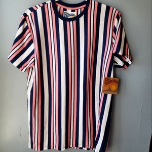 San Francisco Work Shirts Pink & Navy Stripe Shirt
